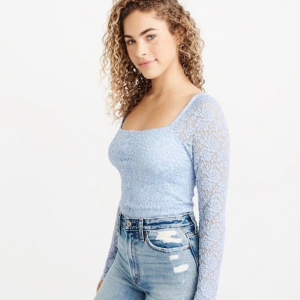 NWT Abercrombie & Fitch Blue Lace Fitted Top Xs~S~M Available